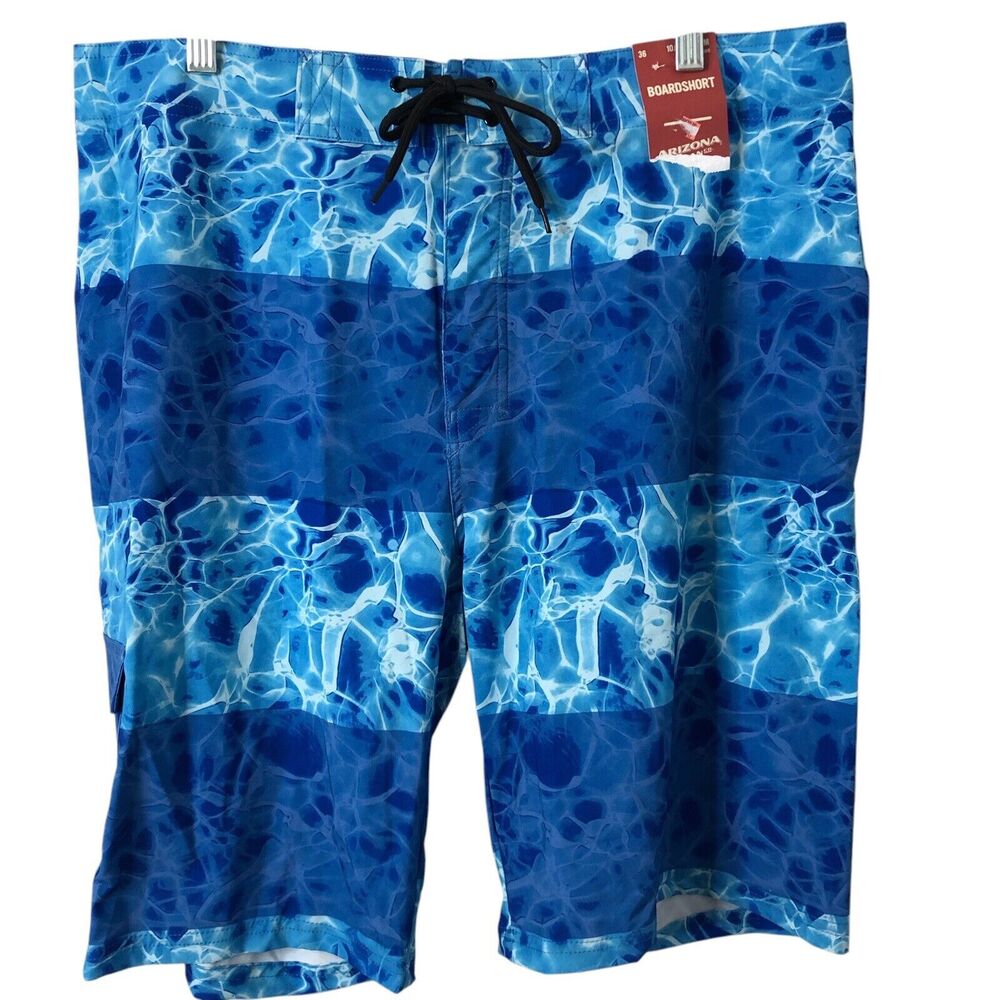 Arizona Jean Co. NWT Men's Rugby Water Print Board Shorts 10.5" Inseam size 36